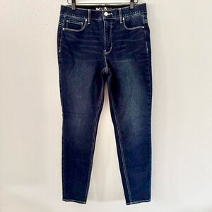 WHBM High-Rise Skinny Jeans Dark Wash Women's Size 10 Elastic Waistband Stretch